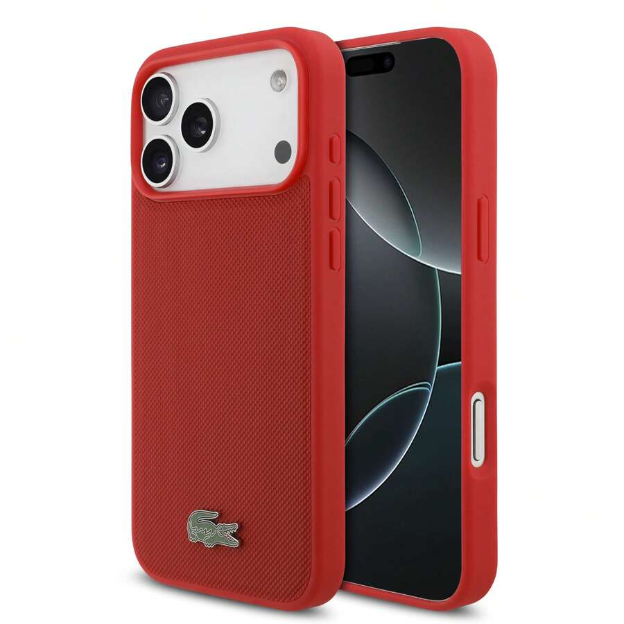 Lacoste Logo Embroidered Case - Red - View 1