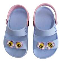 Sandália Papete Abelhinha Dupla Infantil Fofa Confortável - Azul bb/Rosa bb - Visão 1
