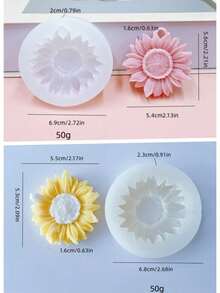 1 Set Floral Aroma Candle Silicone Mold DIY Flower Petal Diffuser Stone Plaster Silicone Grinding Tool - White - View 2