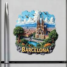 Miniature Versions Of Gaudí's Masterpieces: Barcelona Refrigerator Magnets Featuring Relief Textures, Capturing The Spirit Of Catalan Architecture. - A - View 1