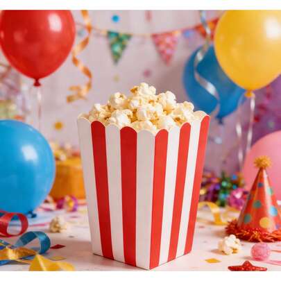 10/20/30/50pcs Red Striped Popcorn Boxes, 100pcs Paper Popcorn Bags For Movie Night, Classic Mini Popcorn Buckets, Suitable For Cinema, World Cup Viewing