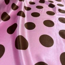Polka Dot Print Satin Fabric In Various Colors, 1.40m, For Costumes And Parties. - Pink Brown Ball - View 2