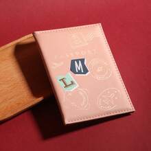Personalized Double Letter Combination Passport Cover, Made Of Genuine Leather, Customizable Initial Passport Holder, Travel Stamp Customization Fashion ID Card Case, Ideal Gift For Her - one-size - View 10