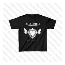 High Street Harajuku Retro Goth Letter Punk Fashion Woman's Large Size Wear T-Shirt Summer Cotton Loose Short Sleeve Tee Top - màu đen - Xem 1