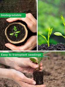 Pulp Seedling Pot, Disposable Seedling Cup, Seed Germination Pot, Seedling Pot, Flower Pot, Garden Planting Tool, Balcony, Garden Indoor Planting Tool - multicolor - View 2