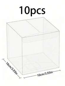 50/20/10件透明礼品盒，PVC塑料透明方形盒，适用于蜡烛包装、派对用品、婚礼装饰和礼品包装 - 可重复使用、多用途容器、复活节、母亲节、派对礼品盒、小型企业用品、包装盒、婚礼装饰、婚礼、礼品盒 - 彩色 - 查看 26