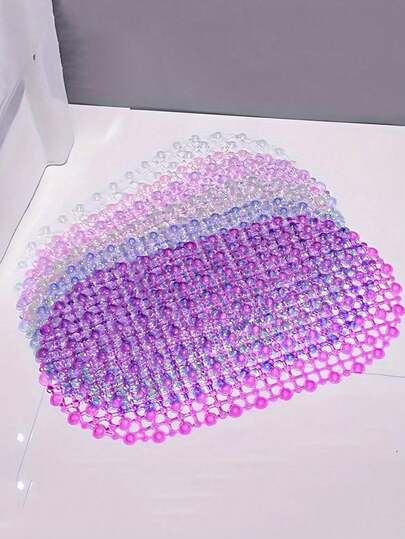 1 pieza Alfombra antideslizante para bañera, alfombra de ducha antideslizante mediana con ventosas y agujeros de drenaje, alfombra antideslizante transparente para baño, alfombra de piso para ducha con ventosa, alfombra impermeable para inodoro, a prueba de moho y antibacteriana, adecuada para ducha, bañera, inodoro, alfombra antideslizante para baño