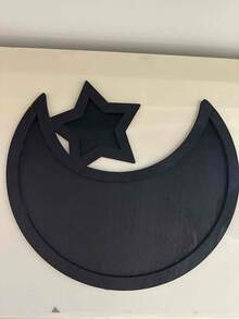 1 件新月形和星形甜点托盘，适用于早餐、晚餐、甜品派对、甜点展示盘厨房配件厨房装饰餐桌托盘水果托盘托盘装饰 - 黑色 - 查看 3
