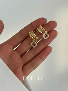 18K Gold Plated Elegant & Cute Earrings, Suitable For Daily Wear And Gatherings - Gold - View 2