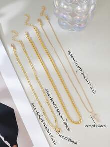 3件套优雅立方氧化锆十字架和心形吊坠多层项链，适合女性日常佩戴、约会、派对等场合。 - 金黃色 - 查看 6