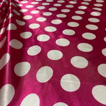Polka Dot Print Satin Fabric In Various Colors, 1.40m, For Costumes And Parties. - Pink Polka Dot White - View 3