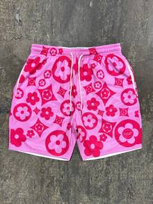 Men's Statement Print Shorts Fashion Designer Patterned Casual Daily Wear Shorts - Multicolor - View 1