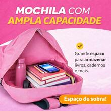 Bolsa Masculina Feminina Vasco Da Gama Lançamento Mochila Resistente Grande Redinha Lateral - Rosa chiclete - Visão 3