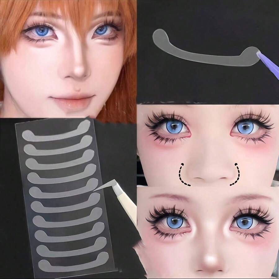 100/50/30/10pcs Invisible Nose Shaper Strips, Suitable For Small & Narrow Nose, Delicate Transparent PE Material, Suitable For Makeup And Cosplay - Multicolor - View 1