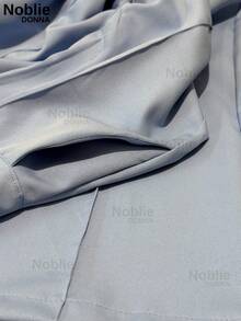 Women's Tailored Wide Leg Pants With Belt, Casual, Elegant, Pocket, Button, Zipper - 淺藍色 - 查看 2