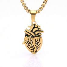 1pc 2026 Trending Heart-Shaped Beaded Necklace, Rockstar Style Pendant, Perfect Couple Gift, Holiday/Birthday Present, Unique Gift - Multicolor - View 15