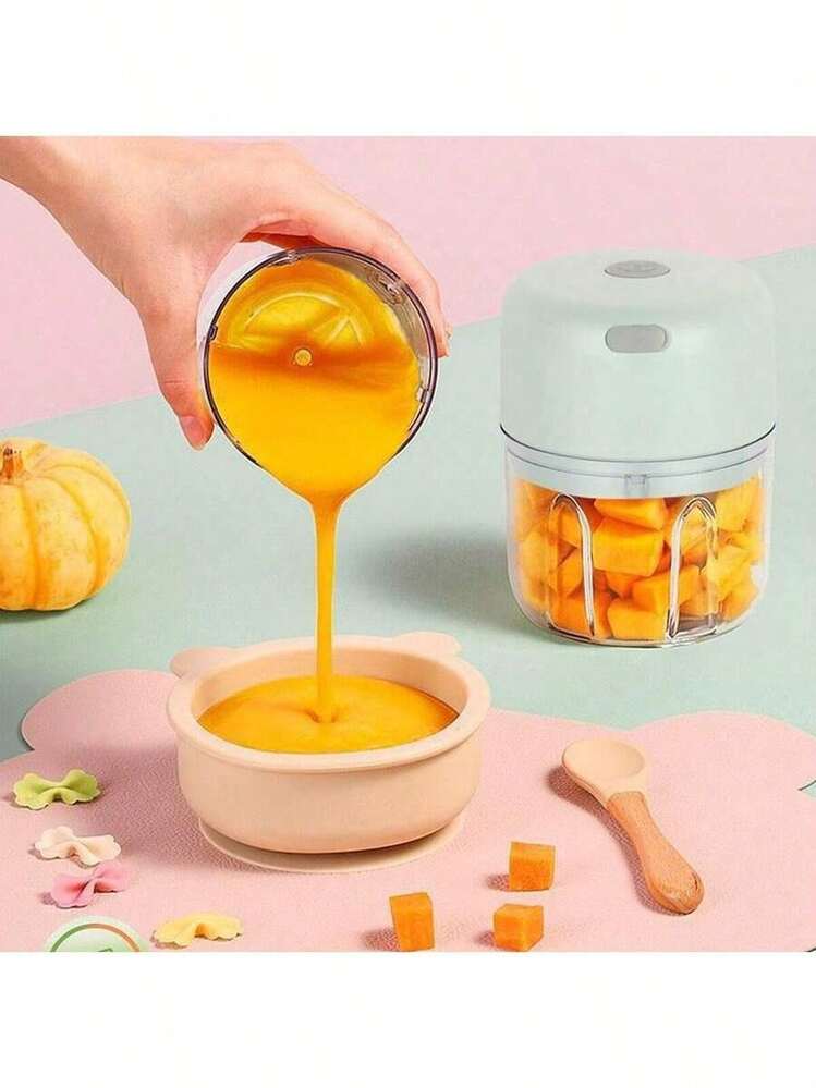 Picadora Eléctrica de Alimentos, Taza Alta Verde Menta, 3 Cuchillas - Para Ajos, Especias y Más, Compacta y Rápida, Ideal para Cocinas Pequeñas - Azul - Añade 8