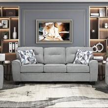 Durable Chenille Fabric Sofa W Decorative Pillows Blue Contemporary Living Room Furniture 1pc On-Site - 灰色 + 合板 + 現代風格 + 6 座 - 查看 4