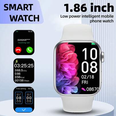 Reloj inteligente unisex actualizado 2026, pantalla grande HD de 1.86", llamadas inalámbricas, monitoreo del sueño, múltiples modos deportivos, reloj inteligente multifuncional, control de música, pronóstico del tiempo, recordatorio de hidratación, regalo ideal