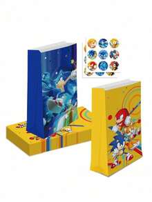 asmodee 12PCS/24PCS Anime Periphery Party Candy Bag Kraft Paper Bag Games Anime Figure Hedgehog Image Party Packaging Bag Festival Gift Bag - Multicolor - View 8