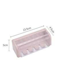 1 pezzo Porta spazzolini da denti montato a parete con 5 slot, organizer per spazzolini da denti a prova di polvere e impermeabile per il bagno, senza bisogno di forare, disponibile in 3 colori - Multicolore - Visualizzare 10