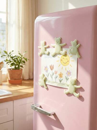 8pcs Glow In The Dark Stickers, Luminous Bear Decals, Kids Room Decor, Nursery Wall Art, Ceiling Stars, Light Switch Sticker, Fluorescent Stickers, Kawaii Fridge Magnets, Baby Bedroom Decoration, Glow Bear, Cute Animal Stickers, Night Light Decal