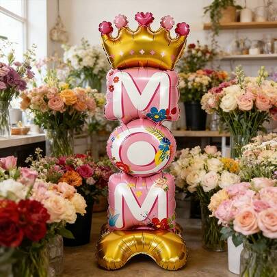 Globo inflable de letra grande de 157,48 cm "MOM" para el Día de la Madre, decoración inflable 3D para celebración de fiestas, globo decorativo para el Día de la Madre, regalo para el Día de la Madre