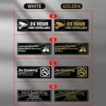 1pc Acrylic Office/Business Sign Board, English Warning Sign For Private Area, Surveillance Zone, Restroom, No Smoking In Public Area - Multicolor - View 10