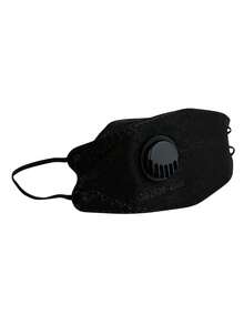 50 piezas de cubrebocas negros para adulto con valvula, mascarillas desechables color negro con valvula - A - Ver 4