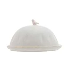 Manteigueira Wolff Birds de Porcelana 16cm x 10cm - Branco - Visão 7