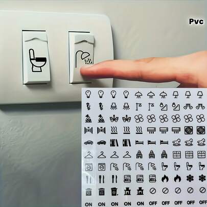 Etiquetas para interruptores - Esenciales para el hogar, adecuadas para el control de iluminación, ventiladores y calefacción. Estas pegatinas autoadhesivas son resistentes al aceite, fáciles de usar y perfectas para usar en el dormitorio, baño, cocina, garaje y área de lavandería