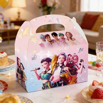 1set/12pcs New 2026 Korean Popular Girl Group And Boy Group Anime Merchandise, Pink And Blue High-Value Corner Storage Box Gift Box, Party Gifts, Souvenirs, Small Gifts For Friends And Family, New Year Gifts, Valentine's Day Gifts, Easter Gifts, Random Styles