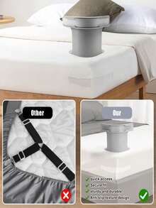 4件套床单固定夹，床单夹子，用于固定床单，加厚床单固定角，适用于所有尺寸的床垫（4个，白色） - 白色緊固件+夾具 - 查看 6