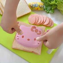 SANRIO 1个三丽鸥三明治模具，家用厨房适用，卡通猫咪面包三明治制作器，粉色猫咪烘焙模具，使用这款DIY工具制作美味可爱的猫咪三明治！塑料材质 - 多色 - 查看 1