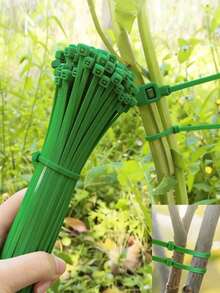 100根园艺捆扎带，包括拉链扎带、塑料薄膜扎带、植物固定带、便携式园艺电缆扎带，适用于园艺和草坪护理 - B - 查看 1