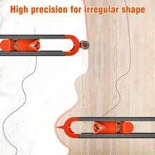 1 pièce Outil de traçage de contour - Duplicateur de profil de précision avec verrouillage réglable - Embouts à rouleau et pointeur pour trous profonds, menuiserie, pose de carrelage, fournitures de construction DIY, mesure précise, amélioration de l'habitat et menuiserie professionnelle - Multicolore - Voir 9