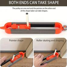 1 pièce Outil de traçage de contour - Duplicateur de profil de précision avec verrouillage réglable - Embouts à rouleau et pointeur pour trous profonds, menuiserie, pose de carrelage, fournitures de construction DIY, mesure précise, amélioration de l'habitat et menuiserie professionnelle - Multicolore - Voir 4