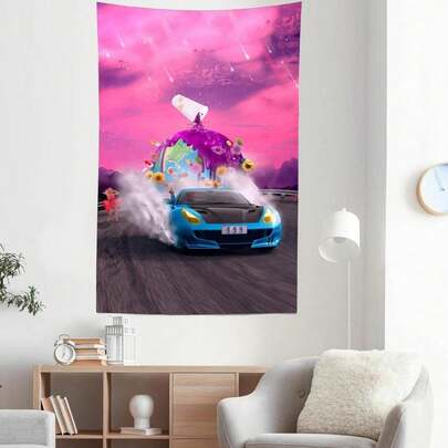 1PC Rapper Inspired Tapestry - A2 Size Soft Terry Cloth Fabric Vibrant Portrait Design For Reading Nooks Cozy Corners Camping & Gifts (No Electricity Needed) Gift Idea Unique Decor Piece Easy Hang Feature - Hip-Hop Fan Gift For Birthday Christmas Halloween Festival Valentine's Day Music Festival - No Electricity Needed Highquality Print Faderesistant Material