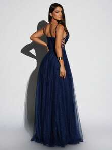 Elegant Party, Ruffled Hem, Wedding - NAVY BLUE - View 1