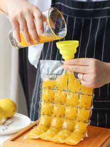 1/5 Pack Home Use Ice Bag Ice Cube Self-Sealing Ice Bag Ice Tray Mold With Funnel - Clear - View 10