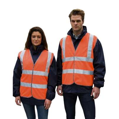 Result Mens Motorist Hi-Vis Vest (Orange) - 100% Polyester - 120gsm - (BC5655)