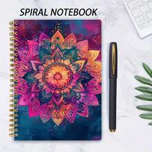 1 A5 Exquisite Spiral-Bound Notebook, Vibrant Mandala Journal, Ring Binder Diary With Creative Cover Design, Easy To Flip Through, Removable Pages Suitable For Daily Notes, Office Supplies, School Use, Art Creation, Sketching, 50 Sheets Inside, 5.7 X 8.3 Inches - A - View 5