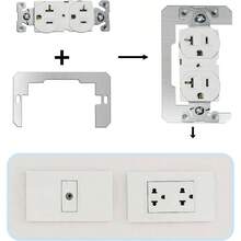 2 Pack Outlet Spacer, Metal Flush Fit Device Leveling Plates Loose Outlet Fix, Electrical Box Extender, Switch 2 - 2 - View 4