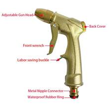 【多用途花园水枪】高压水枪，4种喷射模式，金色黄铜喷嘴，适用于花园软管、草坪清洗、浇水和洗车。 - A - 查看 2