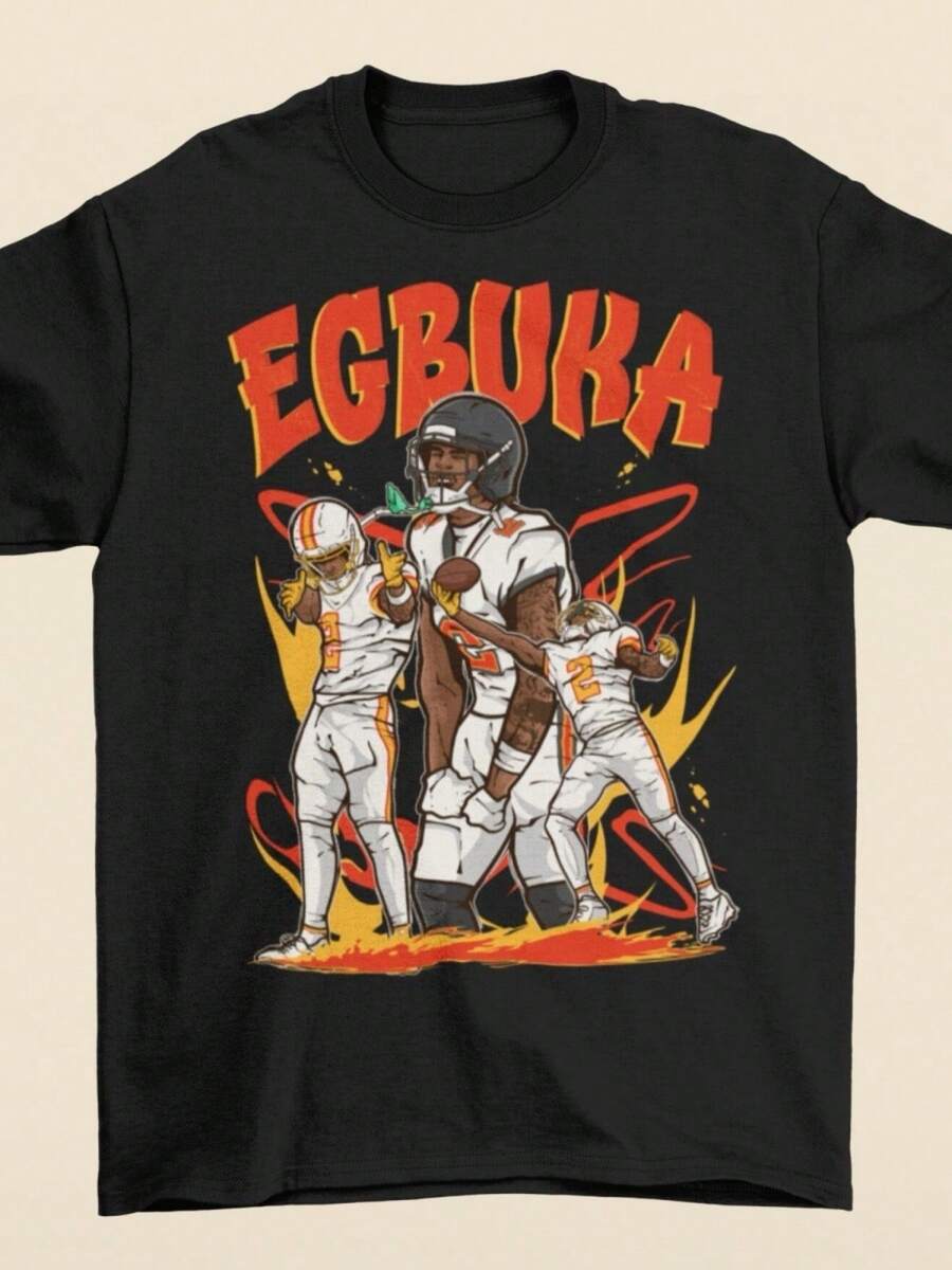 Emeke Egbuka Cartoon Style Tampa Bay Football T-Shirt - màu đen - Xem 1