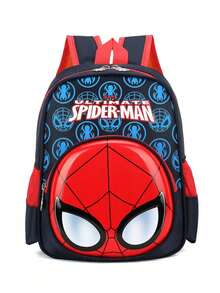 Mochila pequeña con estampado de dibujos animados de Spiderman, bolso de hombro, regalo de Navidad ligero, para familiares y amigos (colocación del patrón de impresión al azar) - Multicolor - Ver 8