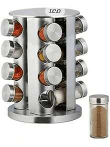 Especiero Giratorio de 16 Frascos, Almacenamiento para Especias, Organización de Cocina - Ver 1