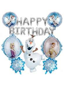 Themed Balloon Set, Includes Olaf Design And 32-Inch Ombre Starry Sky Number Decorative Balloons, Suitable For Girls' Birthday Parties, Celebrations And Themed Parties. - Multicolor - View 21