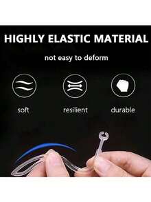 兼容耳挂 360°旋转多维可调节柔软硅胶通用蓝牙耳机夹防滑运动夹环替换件，透明 - 查看 6