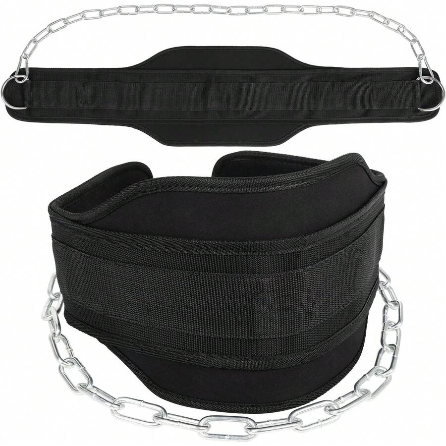 Cinturón de Fitness con Cadena para Levantamiento de Pesas, Cinturón de Levantamiento de Pesas con Cadena, Cinturón de Ejercicio de Fitness, Cinturon para Levantamiento de Pesas - 1 - Ver 1